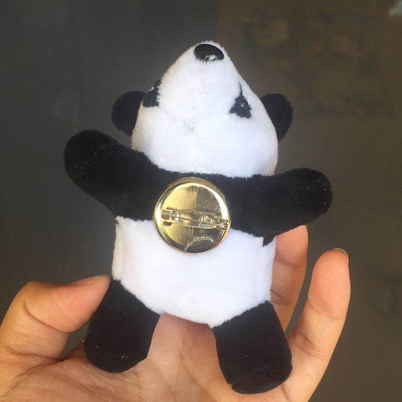 Small Panda Plush Stuffed Pendant Brooch