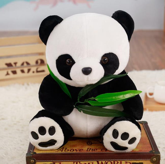 Panda Holding Bamboo leaves Plush Toy