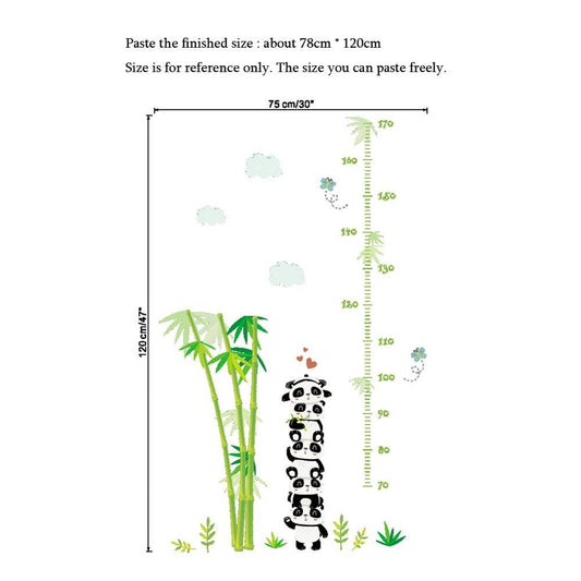 Panda Wall Sticker, Growth Height Chart